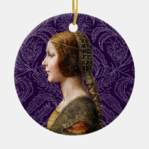 Leonardo da Vinci Portrait La Bella Principessa Ceramic Ornament