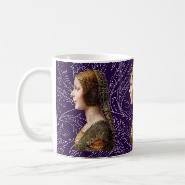 Leonardo da Vinci Portrait La Bella Principessa Coffee Mug (Left)
