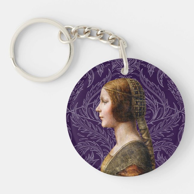 Leonardo da Vinci Portrait La Bella Principessa Keychain (Front)