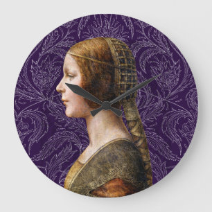 Leonardo da Vinci Portrait La Bella Principessa Large Clock
