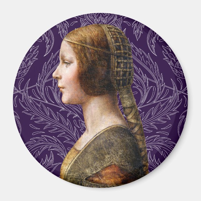 Leonardo da Vinci Portrait La Bella Principessa Magnet (Front)
