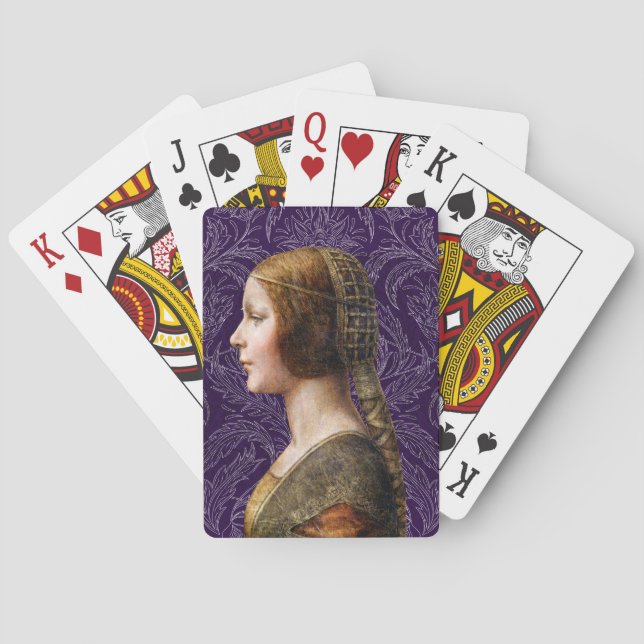Leonardo da Vinci Portrait La Bella Principessa Poker Cards (Back)