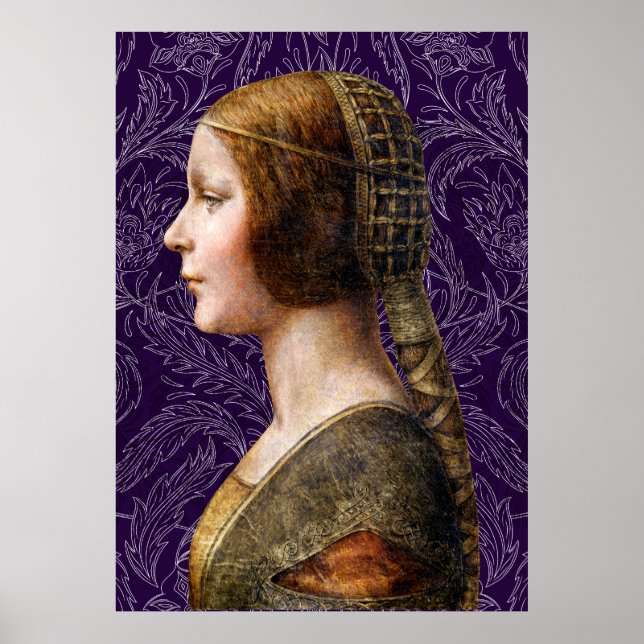 Leonardo da Vinci Portrait La Bella Principessa Poster (Front)
