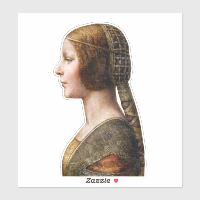 Leonardo da Vinci Portrait La Bella Principessa Sticker (Sheet)