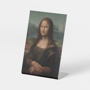 Leonardo da Vinci Portrait of Mona Lisa Pedestal Sign