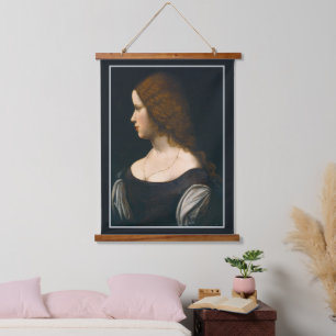 Leonardo Da Vinci Portrait Young Lady Famous Art Hanging Tapestry