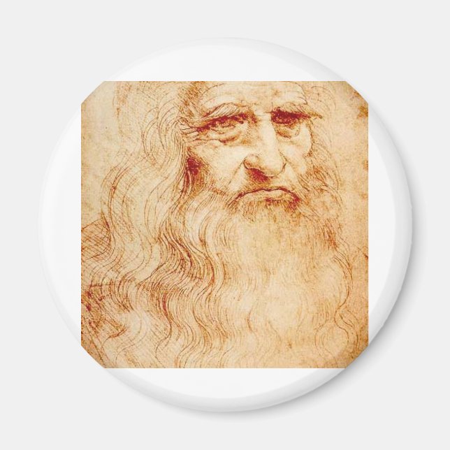 Leonardo da Vinci, purported self-portrait. Magnet (Front)