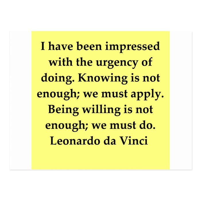 leonardo da vinci quote post card