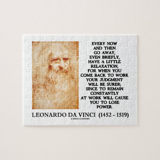 Leonardo da Vinci Relaxation Work Judgment Power Jigsaw Puzzle