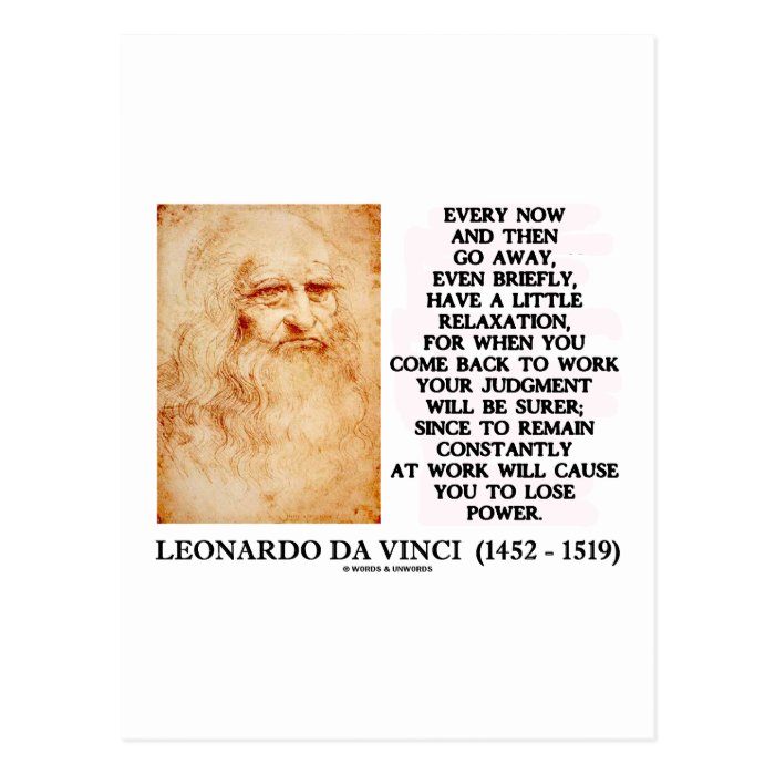 Leonardo da Vinci Relaxation Work Judgment Power Post Card
