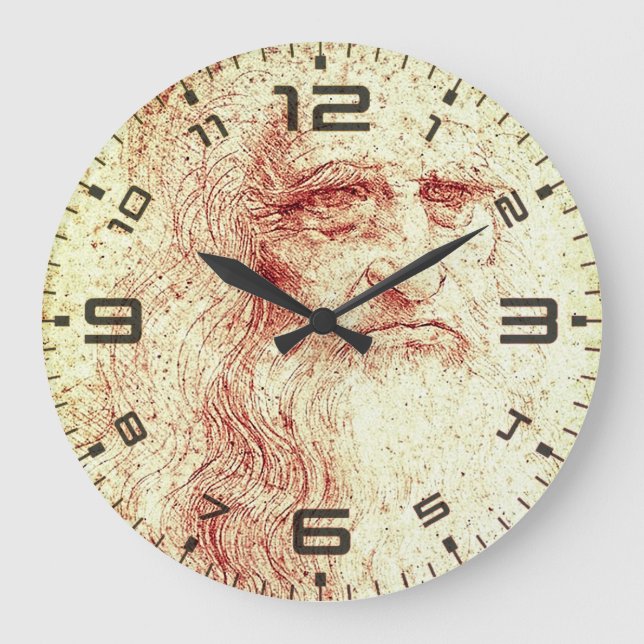 Leonardo da Vinci Renaissance Art Wall Clock (Front)