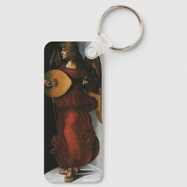 Leonardo da Vinci"s An Angel in Red with a Lute Keychain (Back)