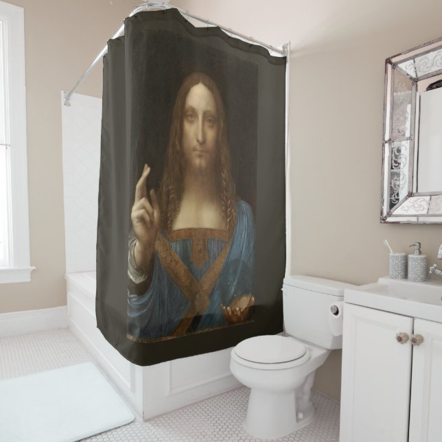 Leonardo da Vinci - Salvator Mundi Shower Curtain (In Situ)