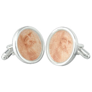 Leonardo da Vinci Self Portrait Red Chalk Cufflinks
