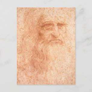Leonardo da Vinci Self Portrait Red Chalk Postcard