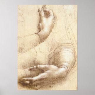 Leonardo da Vinci Study of Arms and Hands Poster