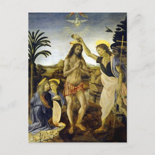 Leonardo da Vinci The Baptism of Christ Postcard