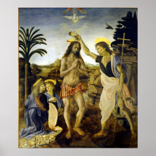 Leonardo da Vinci The Baptism of Christ Poster