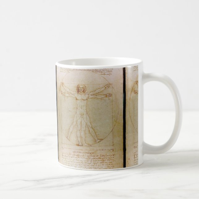 Leonardo Da Vinci, The Vitruvian Man,Renaissance Coffee Mug (Right)