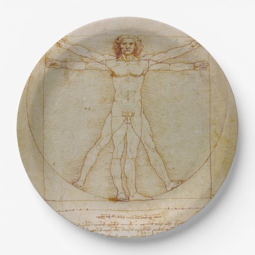 Leonardo Da Vinci The Vitruvian ManRenaissance Paper Plates