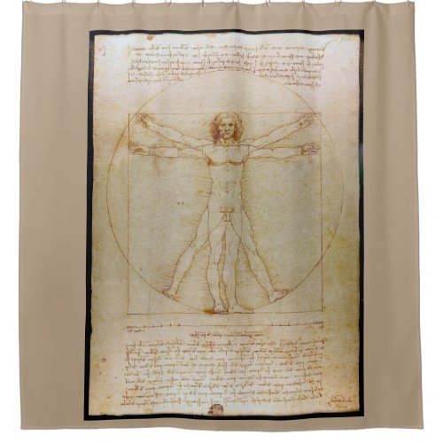 Leonardo Da Vinci The Vitruvian ManRenaissance Shower Curtain