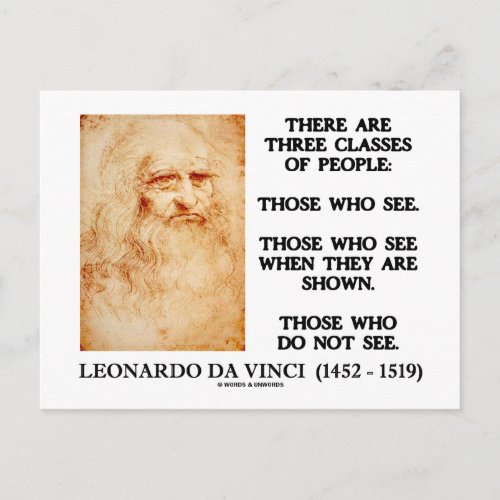 Leonardo da Vinci Three Classes Of People Quote Postcard