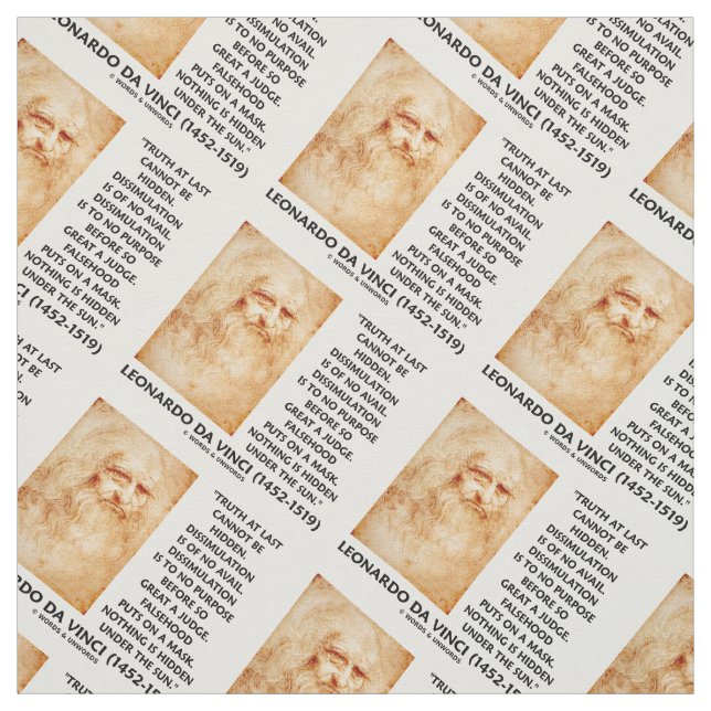 Leonardo da Vinci Truth Cannot Be Hidden Quote Fabric (Swatch)