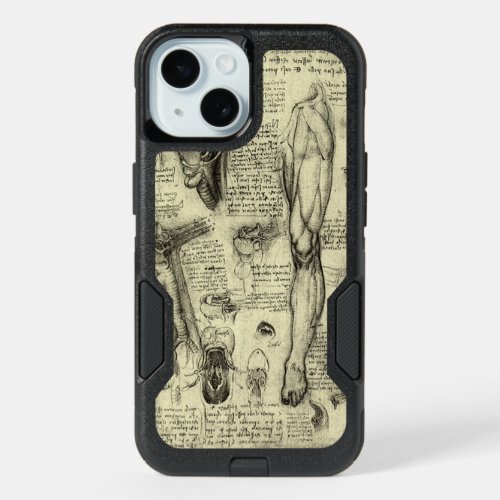 Leonardo da Vinci Vintage Human Anatomy Larynx Leg iPhone 15 Case