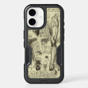 Leonardo da Vinci Vintage Human Anatomy Larynx Leg iPhone 16 Case