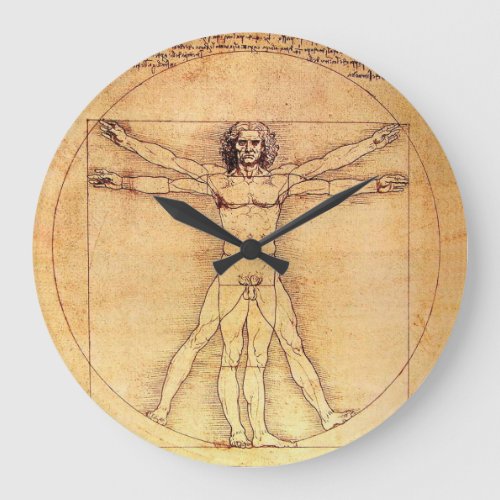Leonardo Da Vinci Vitruvian Man Large Clock