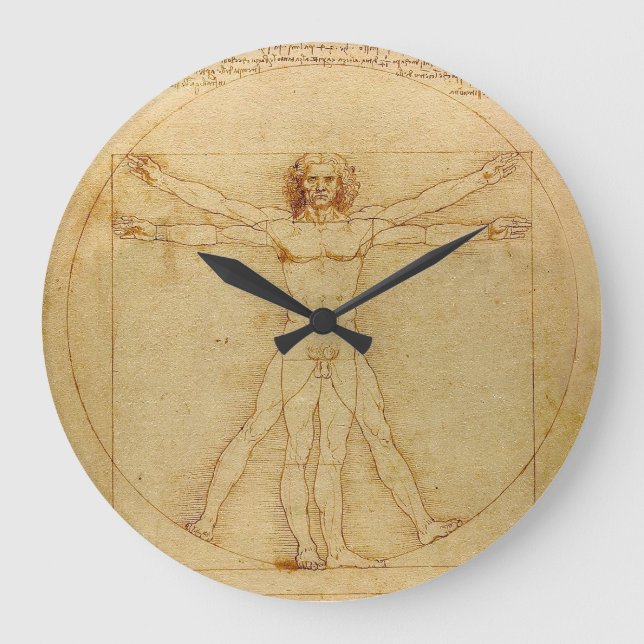 Leonardo da Vinci , Vitruvian Man Large Clock (Front)
