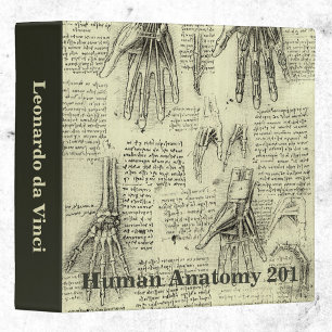 Leonardo da Vinci's Anatomy of the Human Hand 3 Ring Binder