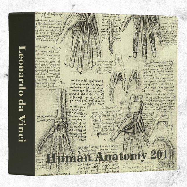 Leonardo da Vinci's Anatomy of the Human Hand 3 Ring Binder (Creator Uploaded)