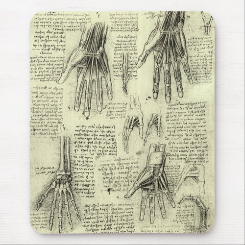 Leonardo da Vincis Anatomy of the Human Hand Mouse Pad