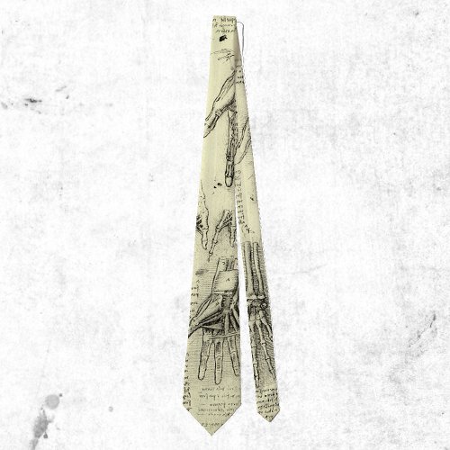 Leonardo da Vincis Anatomy of the Human Hand Neck Tie