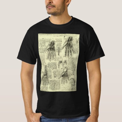 Leonardo da Vincis Anatomy of the Human Hand T_Shirt