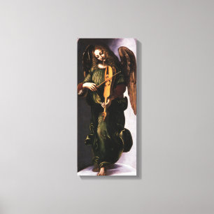 Leonardo da Vinci's Angel in Green with a Vielle Canvas Print