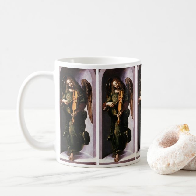 Leonardo da Vinci's Angel in Green with a Vielle Coffee Mug (With Donut)