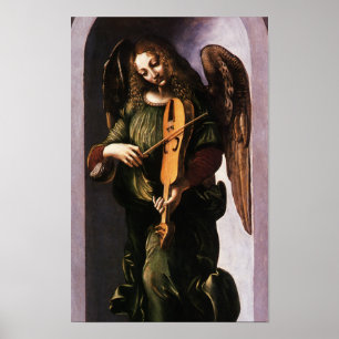 Leonardo da Vinci's Angel in Green with a Vielle Poster