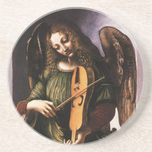 Leonardo da Vinci's Angel in Green with a Vielle Sandstone Coaster