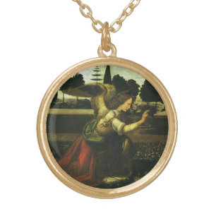 Leonardo da Vinci's Annunciation of the Lord Gold Plated Necklace