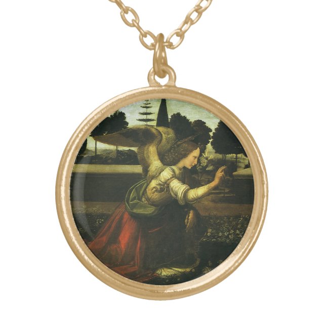 Leonardo da Vinci's Annunciation of the Lord Gold Plated Necklace (Front)