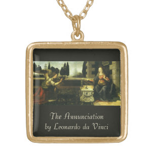 Leonardo da Vinci's Annunciation of the Lord Gold Plated Necklace