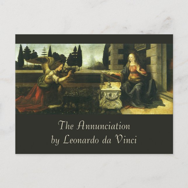 Leonardo da Vinci's Annunciation of the Lord Postcard (Front)