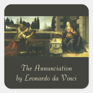 Leonardo da Vinci's Annunciation of the Lord Square Sticker