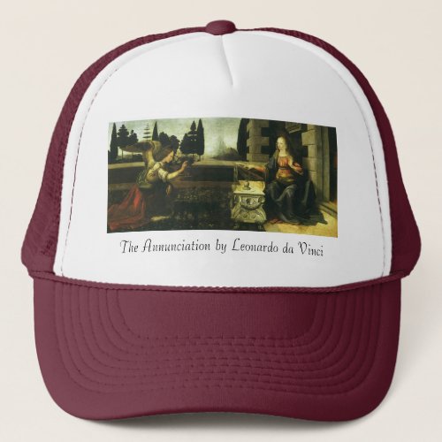 Leonardo da Vincis Annunciation of the Lord Trucker Hat