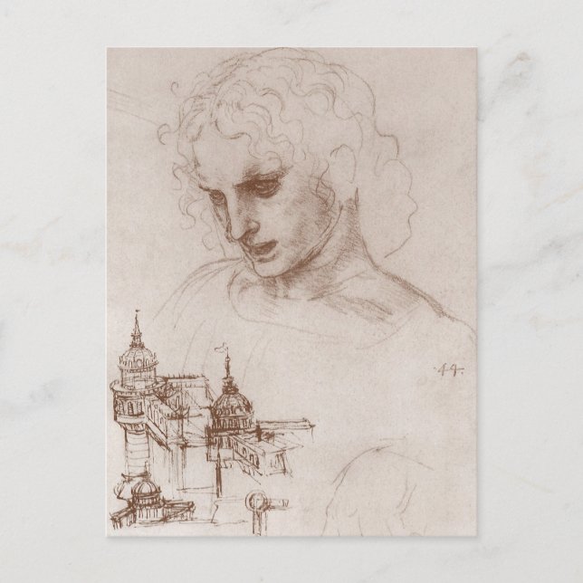 Leonardo da Vinci's Apostle Jacobus Sforza Castle Postcard (Front)