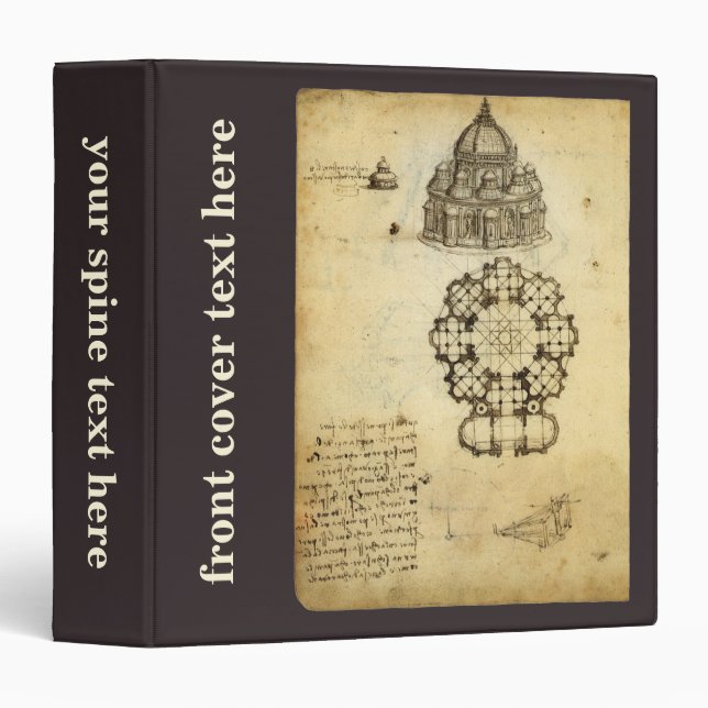 Leonardo da Vinci's Architectural Cathedral Study Binder (Front/Spine)