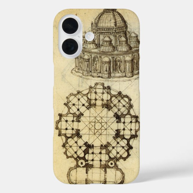 Leonardo da Vinci's Architectural Cathedral Study Case-Mate iPhone Case (Back)