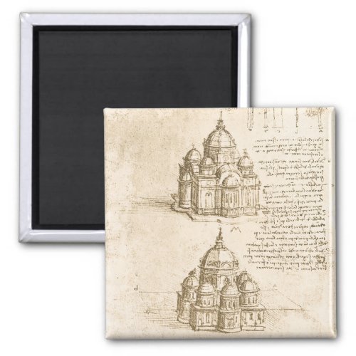 Leonardo da Vincis Architectural Cathedral Study Magnet